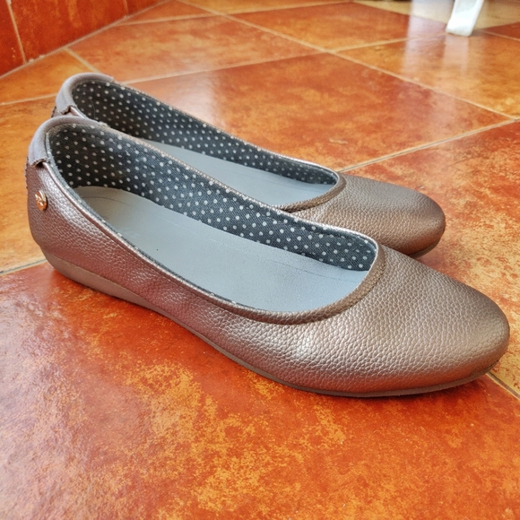 Bata Silver Round Toe Ballerinas - Picture 2 of 11